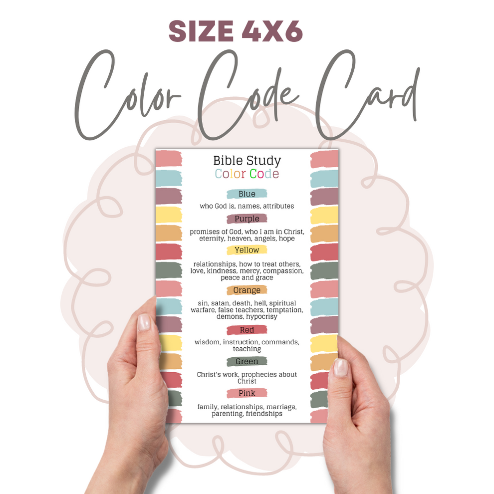 Printable Bible Study Color Code & Bible Study Color Code Bookmark *Di ...