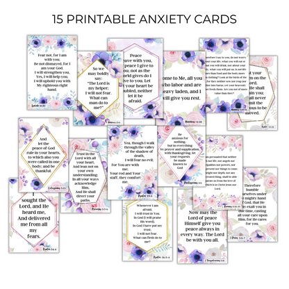 15 Printable Anxiety Scripture Cards *Digital Download*