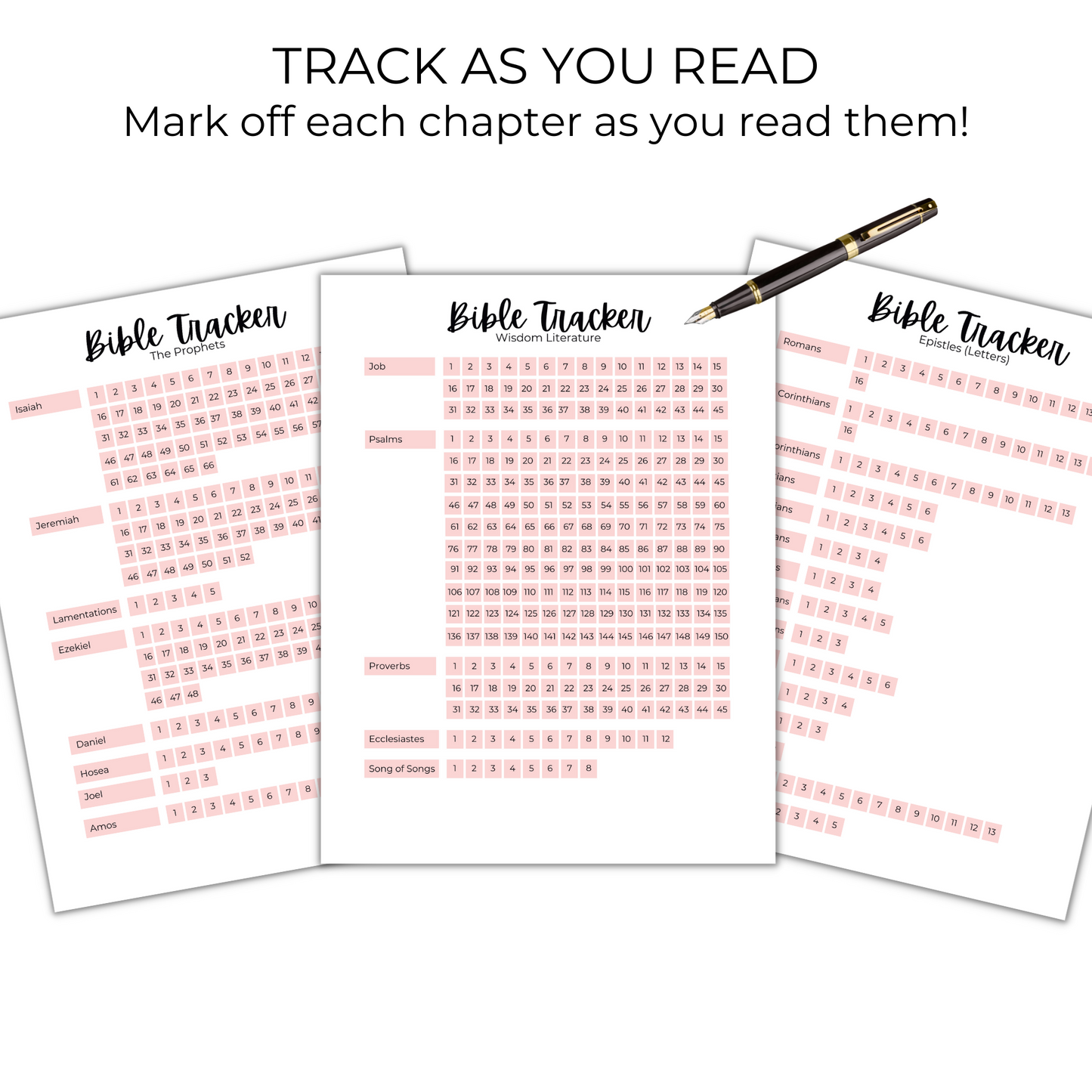 Printable Bible Tracker, Bible Reading Tracker *Digital Download*